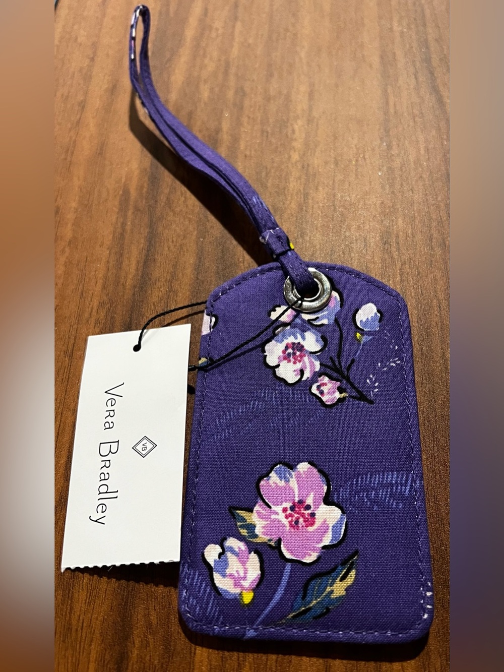 New! Vera Bradley Wild Roses Retired Pattern Luggage Tag Travel Cotton NWT